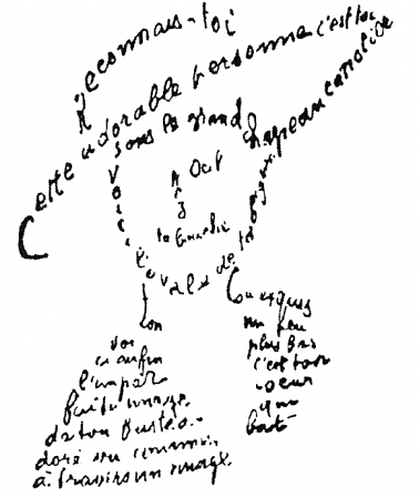 Apollinaire calligramme poème du 9 février 1915 reconnais toi 