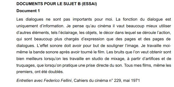 Arts cinema audiovisuel sujet amerique du nord document 1