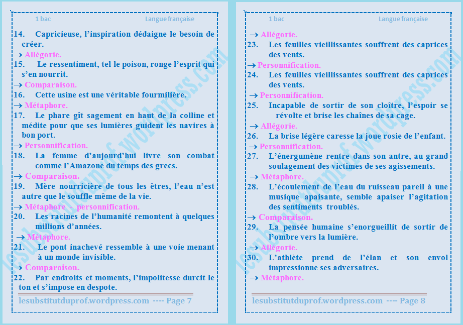 Exercice de figure de style correction 2 1