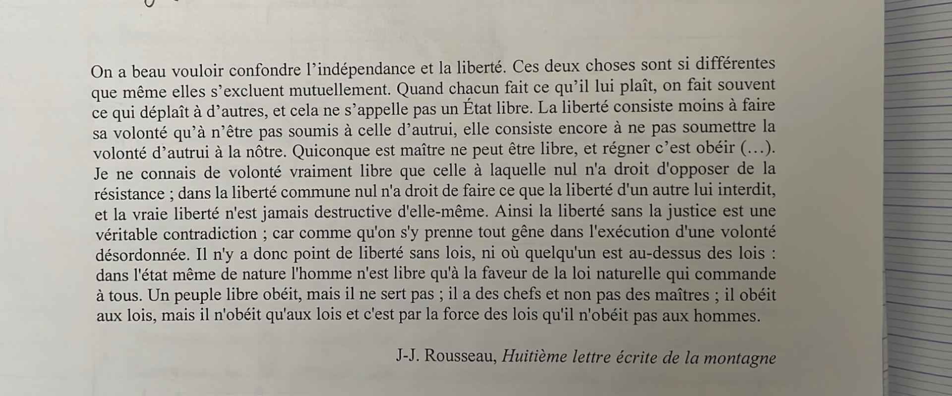 Rousseau huitieme lettre ecrite de la montagne